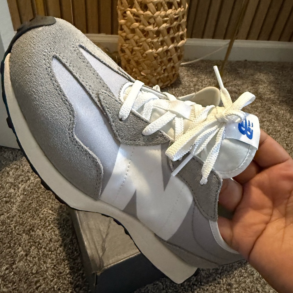 New Balance Kids' Gray and White Sneakers